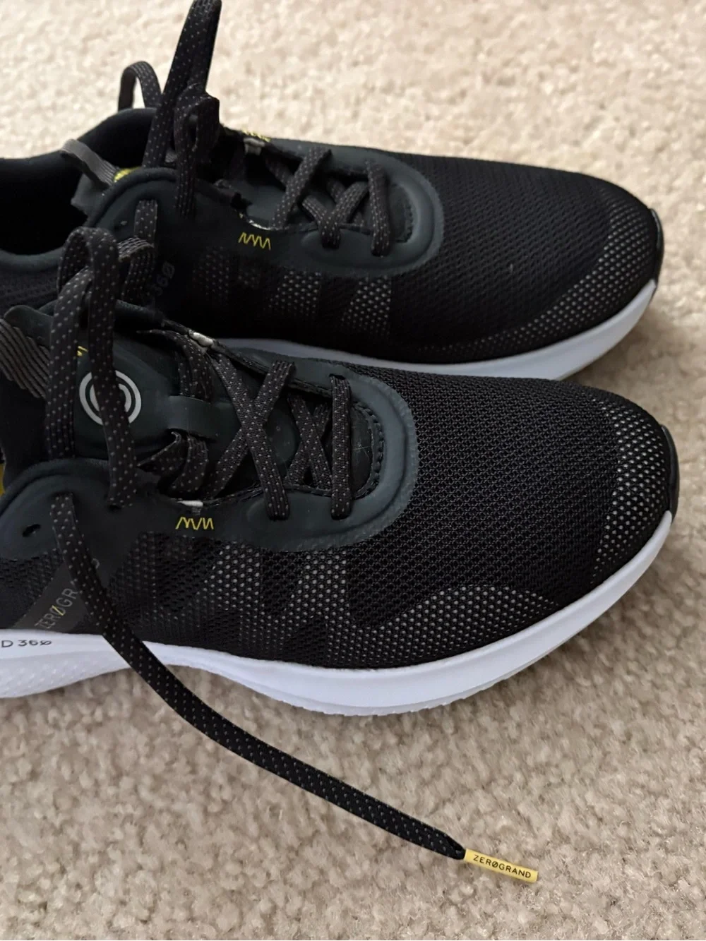 Cole Haan Black Mesh Athletic Sneakers with White Soles